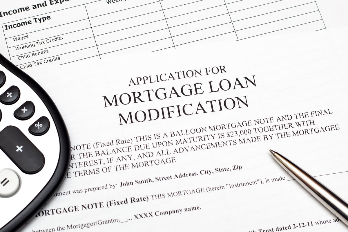 Mortgage loan modification documents with calculator