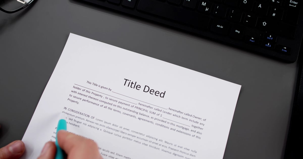 Property Title Deed. Real Estate Document. Home Mortgage